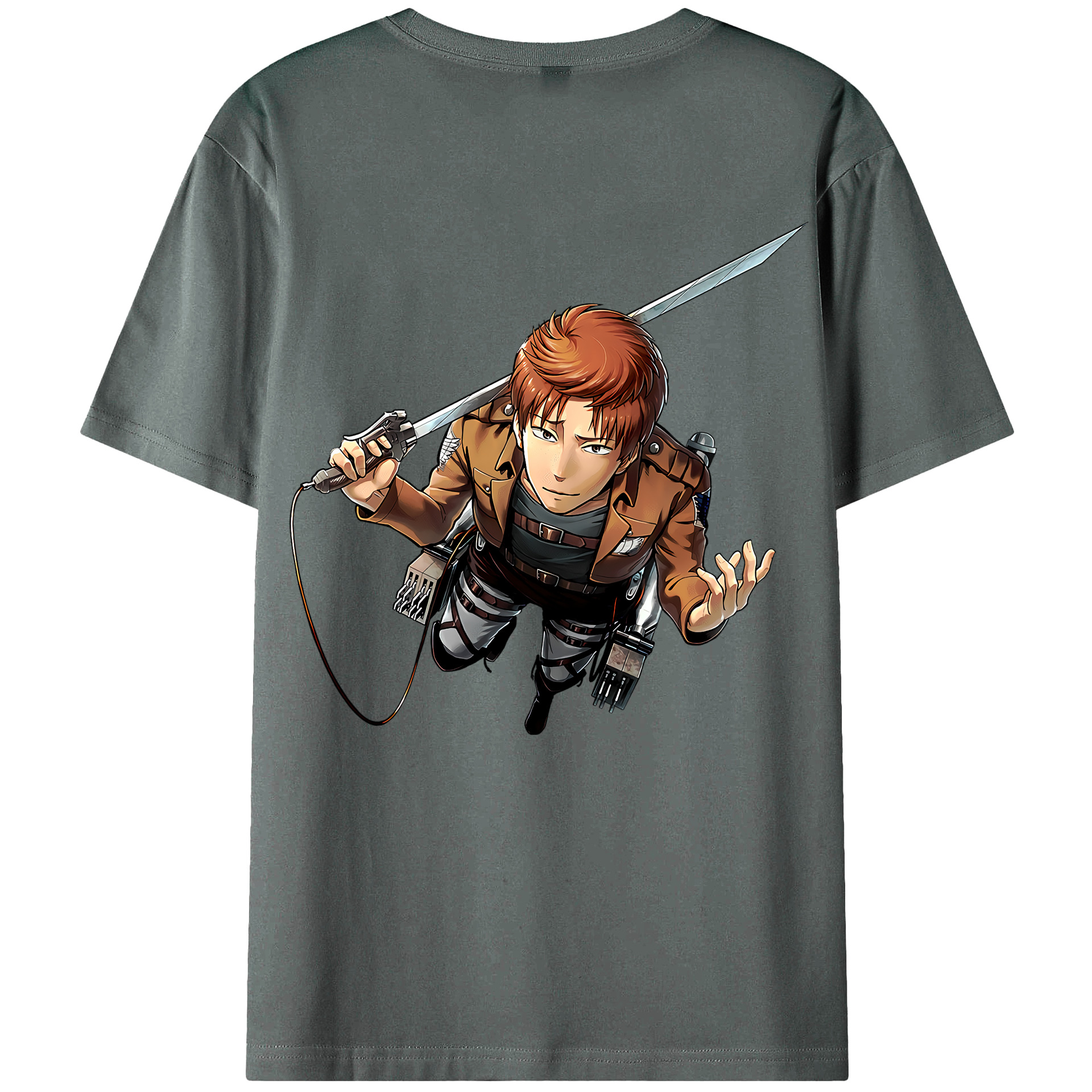 （画像用） 進撃の巨人 Attack on Titan 綿100％ メンズ半袖Tシャツ（バックプリント） 通気性